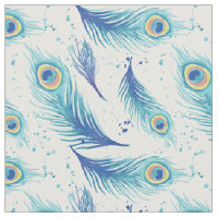 Watercolor Peacock Feathers Pattern