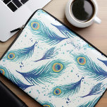 Watercolor Peacock Feathers Pattern Laptop Sleeve<br><div class="desc">Watercolor Peacock Feathers Pattern design.</div>