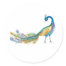Watercolor Peacock II