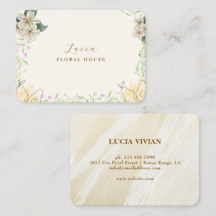 Watercolor Pear Floral Garden Business Card