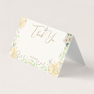 Watercolor Pear Floral Garden Thank You Blank Card