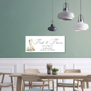 Watercolor Pearls and Prosecco Bridal Shower  Banner
