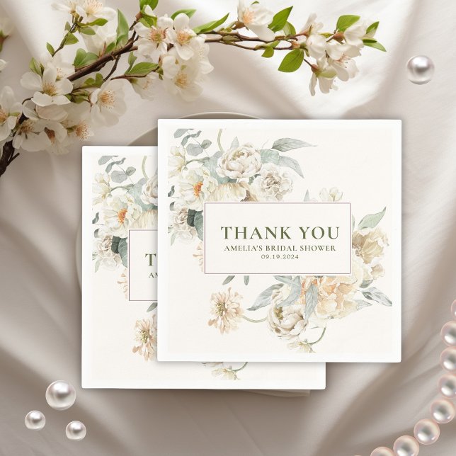 Watercolor pearls and prosecco Bridal Shower  Napkin (Creator Uploaded)