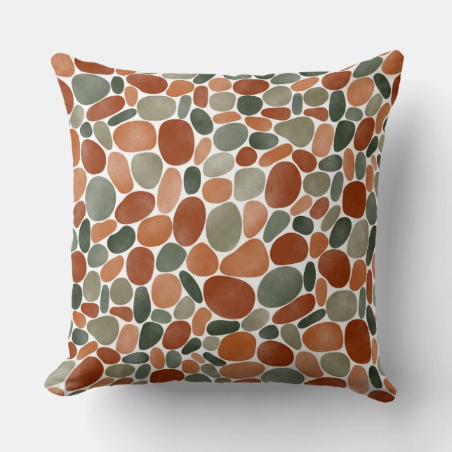 Watercolor Pebbles 270921 Throw Pillow (Front)