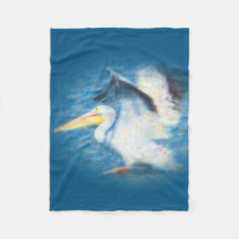 watercolor pelican 17 fleece blanket