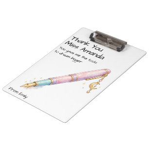 Watercolor Pen Modern School Teacher Appreciation  Clipboard