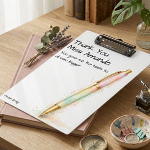 Watercolor Pen Modern School Teacher Appreciation Clipboard