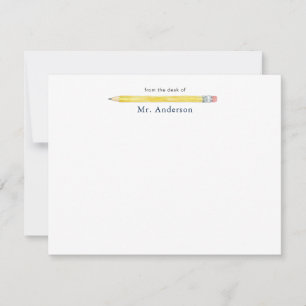 Watercolor Pencil Teachers Personalised Card