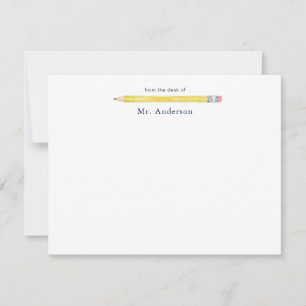 Watercolor Pencil Teachers Personalised Thank You Card
