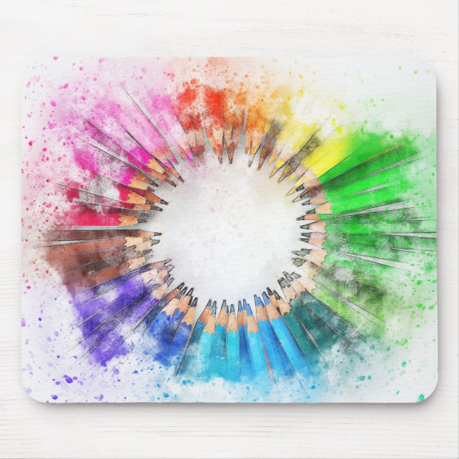 Watercolor Pencils Mouse Pad (Front)