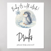 Watercolor penguin - Drinks