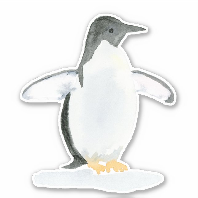 Watercolor Penguin - Vinyl Cut Sticker (Front)