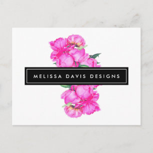 Watercolor Peonies Bunch Floral Designer Postcard