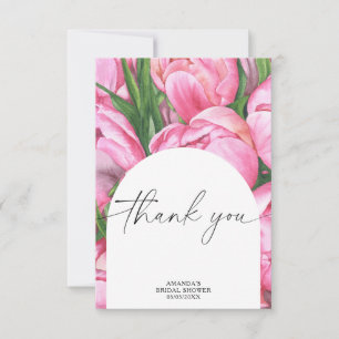 Watercolor peonies - thank you bridal shower card