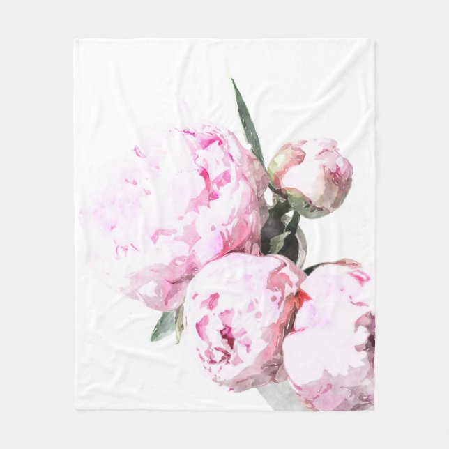 Watercolor Peony Blanket (Front)