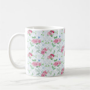 watercolor peony,butterfly watercolor coffee mug