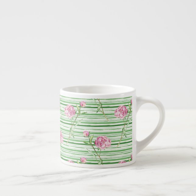 watercolor peony espresso cup (Right)