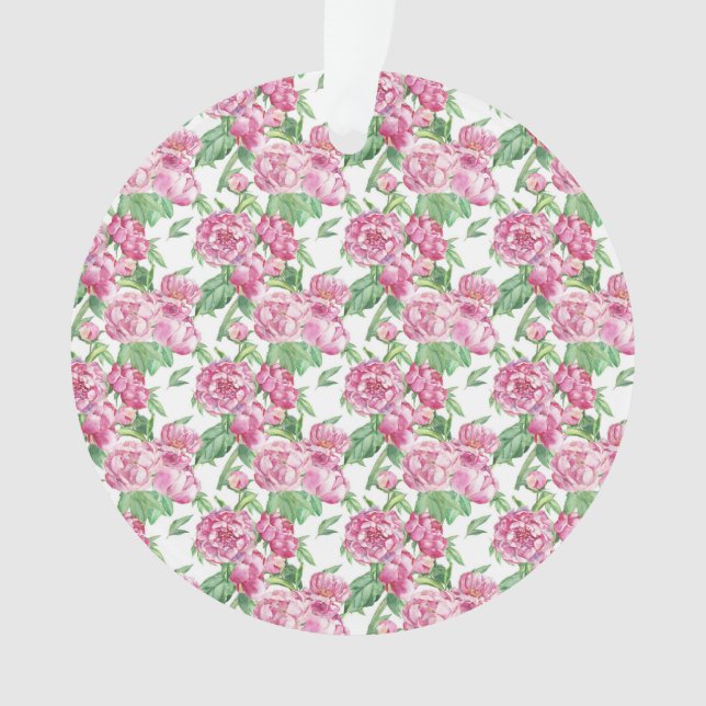 Watercolor peony field ornament (Front)