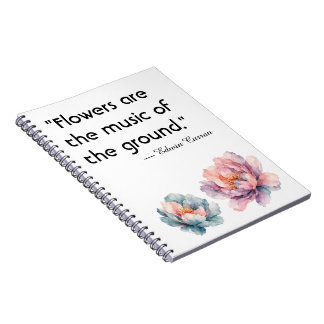 Watercolor Peony Floral Notebook