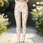 Watercolor Peony Floral Pattern Peach Leggings<br><div class="desc">Watercolor Peony Pattern Leggings in peach colour. Trendy,  stylish,  chic and feminine design to brighten your day. :) - Kate Eden Art</div>