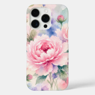 Watercolor Peony Flower iPhone 16 Pro Case