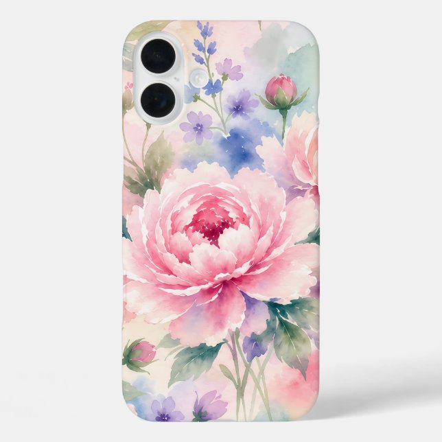 Watercolor Peony Flower Case-Mate iPhone Case (Back)