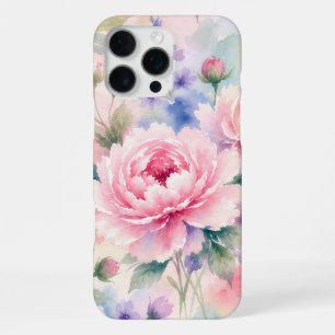 Watercolor Peony Flower iPhone 16 Pro Max Case