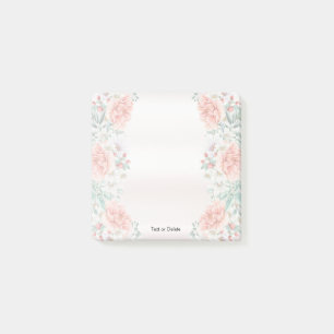 Watercolor Peony Flower Post it Notes