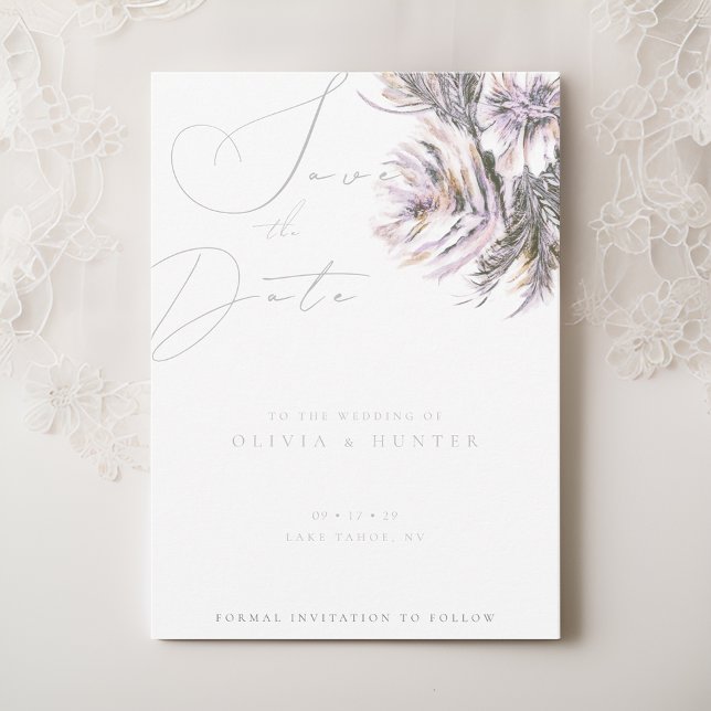 Watercolor Peony Flower Wedding Save the Date Card (Creator Uploaded)