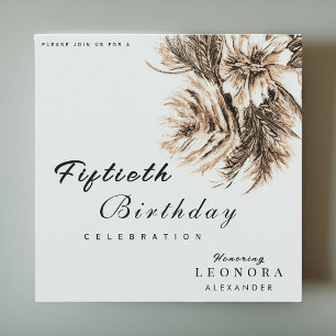 Watercolor Peony Flowers ANY Birthday Party Invitation