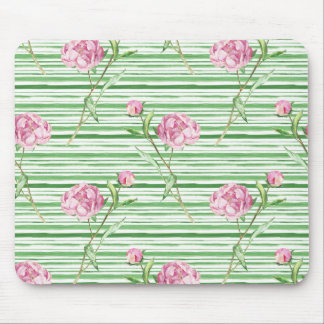 watercolor peony mouse pad