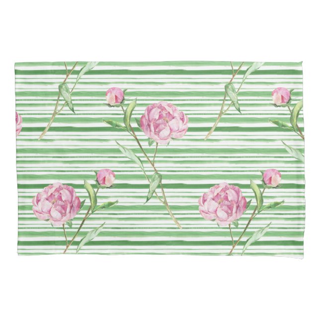 watercolor peony pillowcase (Front)