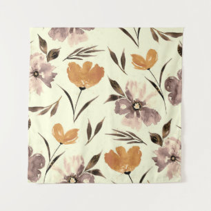Watercolor peony poppy, abstract floral pattern. tapestry