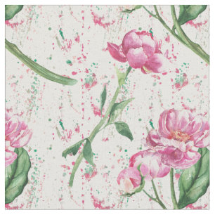watercolor peony,watercolor sprays fabric