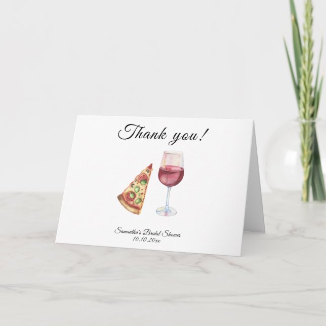 Watercolor Perfect Pair Bridal Shower Thank You Card (Front)