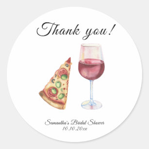 Watercolor Perfect Pair Bridal Shower Thank You Classic Round Sticker