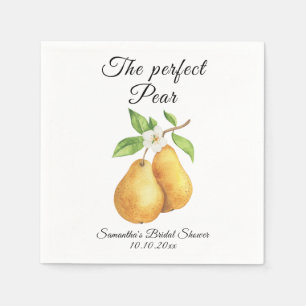 Watercolor Perfect Pear Floral Bridal Shower Napkin