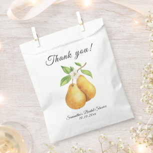 Watercolor Perfect Pear Thank You Bridal Shower Favour Bags