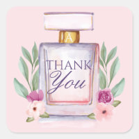 Watercolor Perfume Bottle Floral Thank You