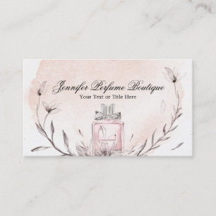 Watercolor Perfume Floral Custom Essential Oils Business Card