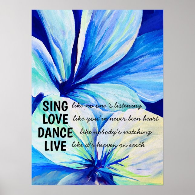 Watercolor Persian Lilies Petals Inspirational Poster (Front)