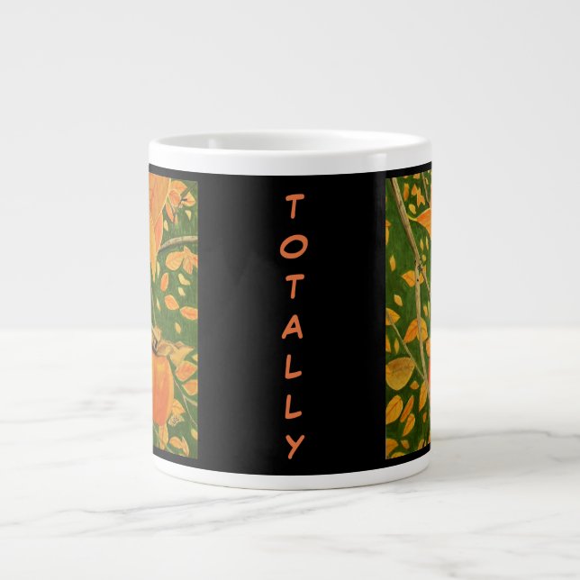 Watercolor Persimmon Large Coffee Mug (Front)