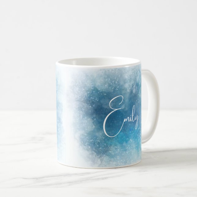 Watercolor personalised design with Name Coffee Mug (Front Right)