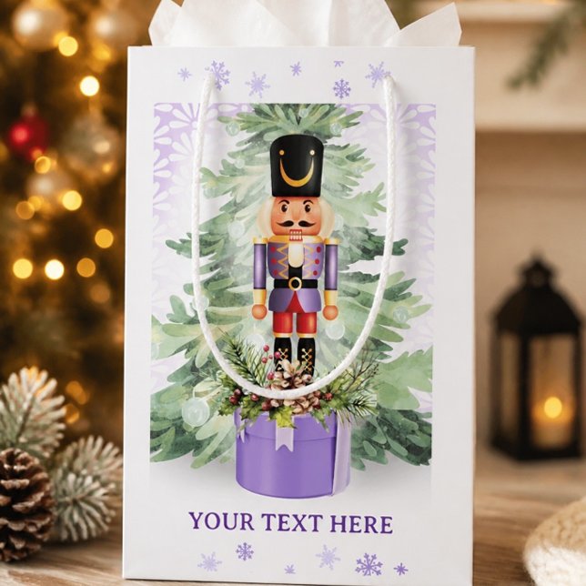 Watercolor Personalised Lavender Nutcracker Small Gift Bag (Creator Uploaded)