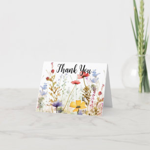 Watercolor Personalised Modern Floral Thank You Card