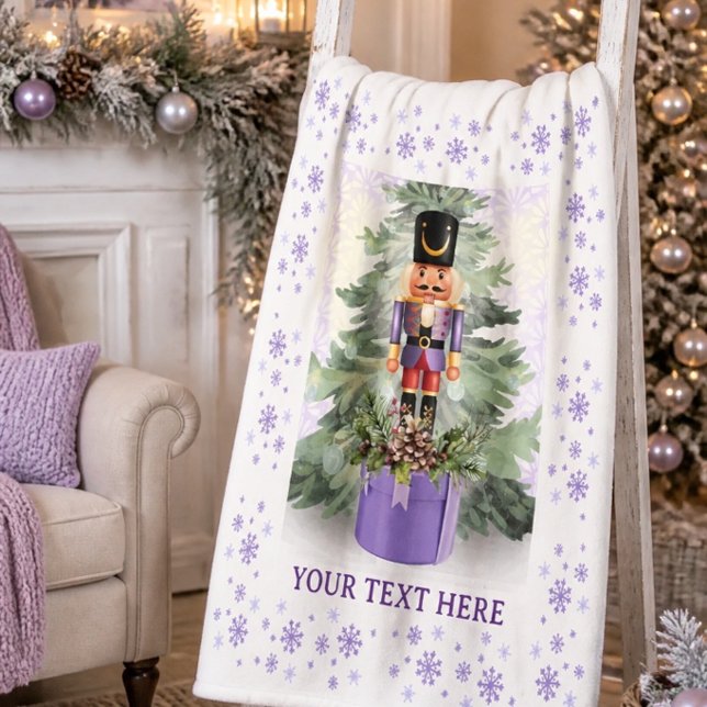 Watercolor Personalised Nutcracker Fleece Blanket (Creator Uploaded)