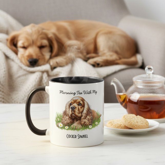 Watercolor Pet Cocker Spaniel Personalise Mug (Creator Uploaded)