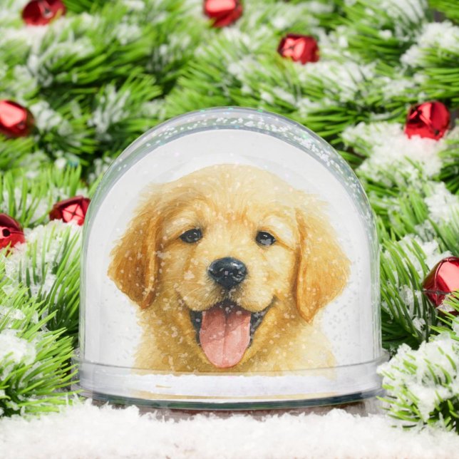 Watercolor Pet Dog Portrait Keepsake Snowglobe (Creator Uploaded)