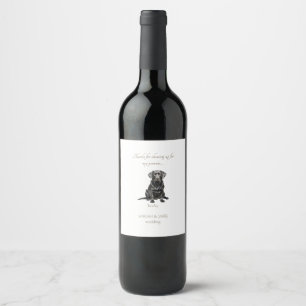 Watercolor Pet Wedding Favour Thank You III Wine Label