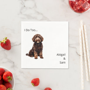 Watercolor Pet Wedding Napkin